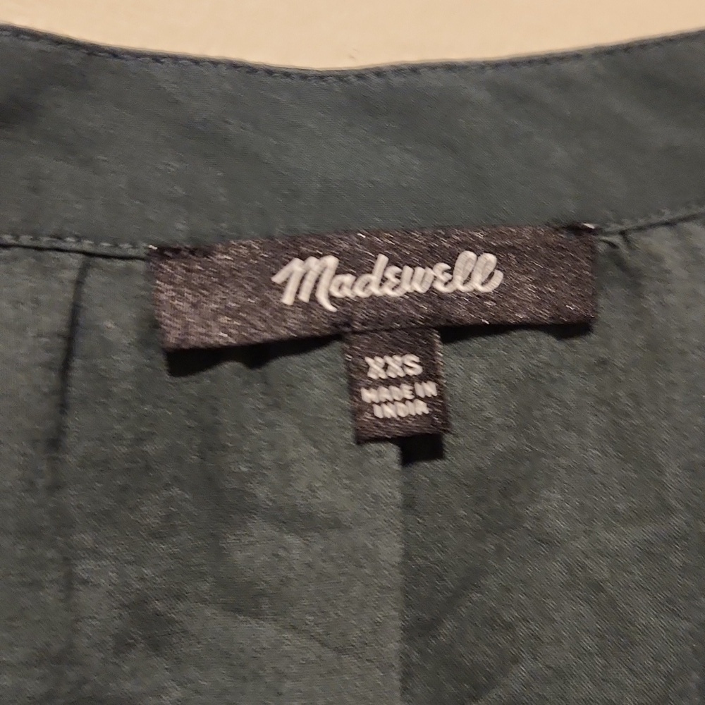 ❤️ MADEWELL CRINKLE POPLIN WRAP MINI DRESS, XXS - Picture 10 of 14